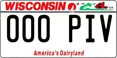 WI license plate 000PIV
