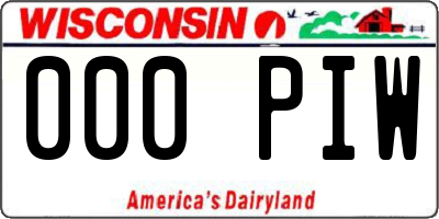 WI license plate 000PIW
