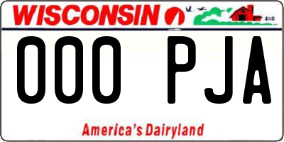 WI license plate 000PJA