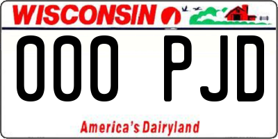 WI license plate 000PJD