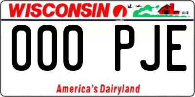 WI license plate 000PJE