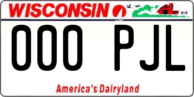 WI license plate 000PJL