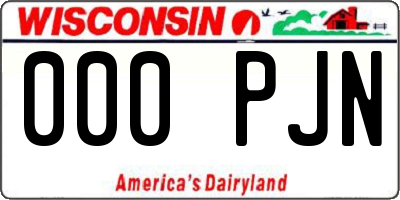 WI license plate 000PJN