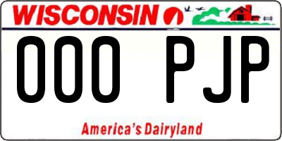 WI license plate 000PJP