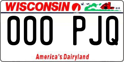 WI license plate 000PJQ