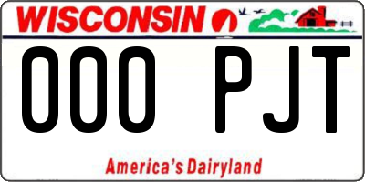 WI license plate 000PJT