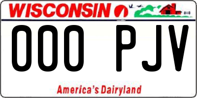 WI license plate 000PJV