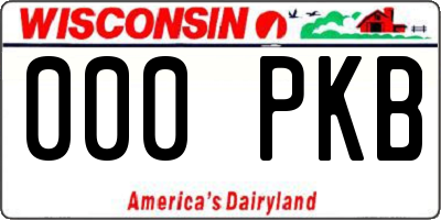 WI license plate 000PKB