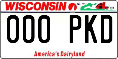 WI license plate 000PKD