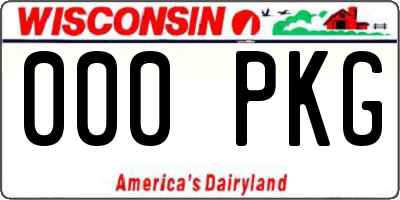 WI license plate 000PKG