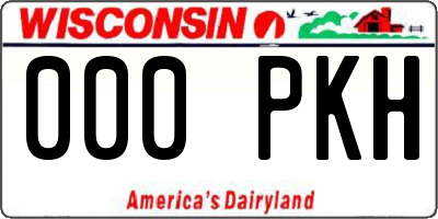 WI license plate 000PKH