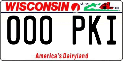 WI license plate 000PKI