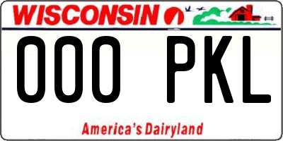 WI license plate 000PKL