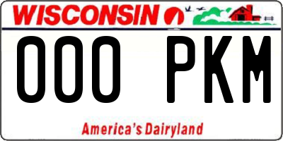 WI license plate 000PKM