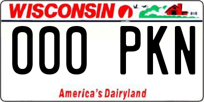 WI license plate 000PKN