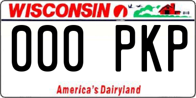 WI license plate 000PKP