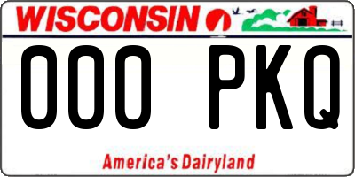 WI license plate 000PKQ