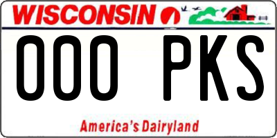 WI license plate 000PKS
