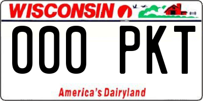 WI license plate 000PKT