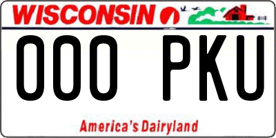 WI license plate 000PKU