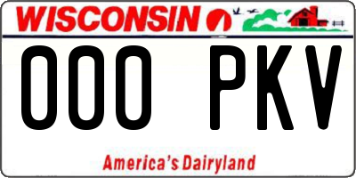 WI license plate 000PKV