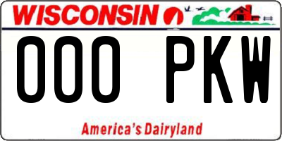 WI license plate 000PKW