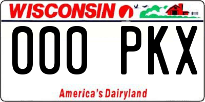 WI license plate 000PKX