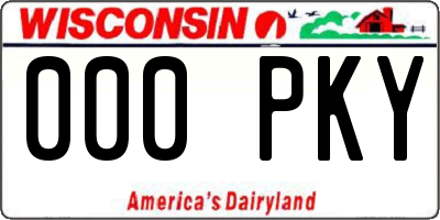 WI license plate 000PKY