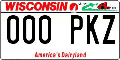 WI license plate 000PKZ