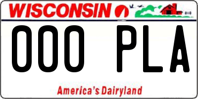 WI license plate 000PLA