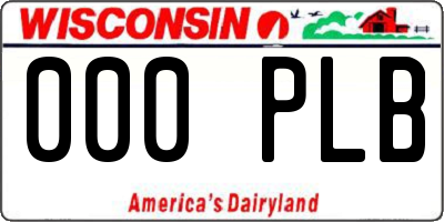 WI license plate 000PLB