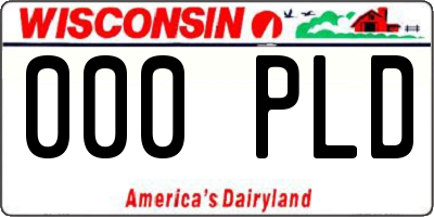WI license plate 000PLD
