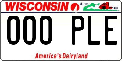WI license plate 000PLE
