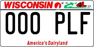 WI license plate 000PLF