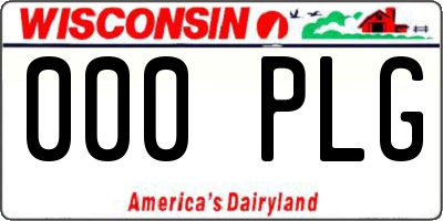 WI license plate 000PLG
