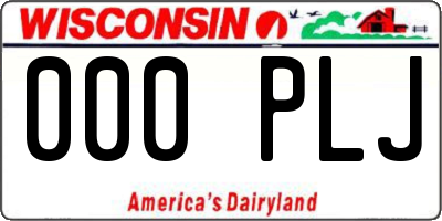 WI license plate 000PLJ