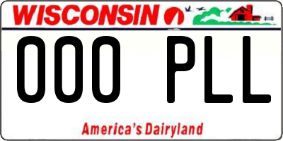 WI license plate 000PLL