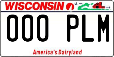 WI license plate 000PLM