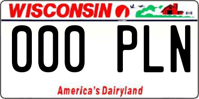 WI license plate 000PLN