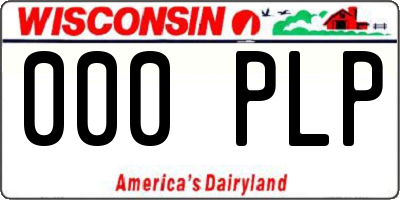 WI license plate 000PLP
