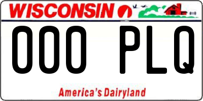 WI license plate 000PLQ