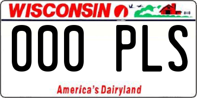 WI license plate 000PLS
