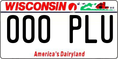 WI license plate 000PLU
