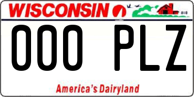 WI license plate 000PLZ