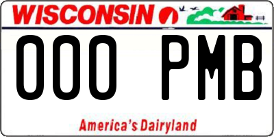 WI license plate 000PMB
