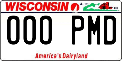 WI license plate 000PMD