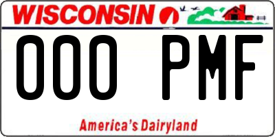 WI license plate 000PMF