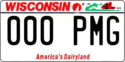 WI license plate 000PMG