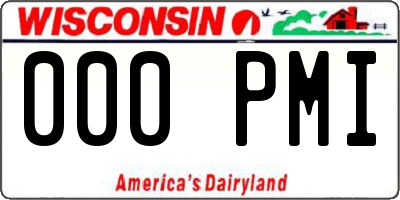 WI license plate 000PMI