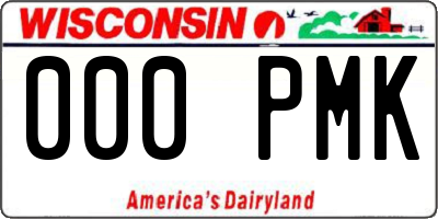 WI license plate 000PMK